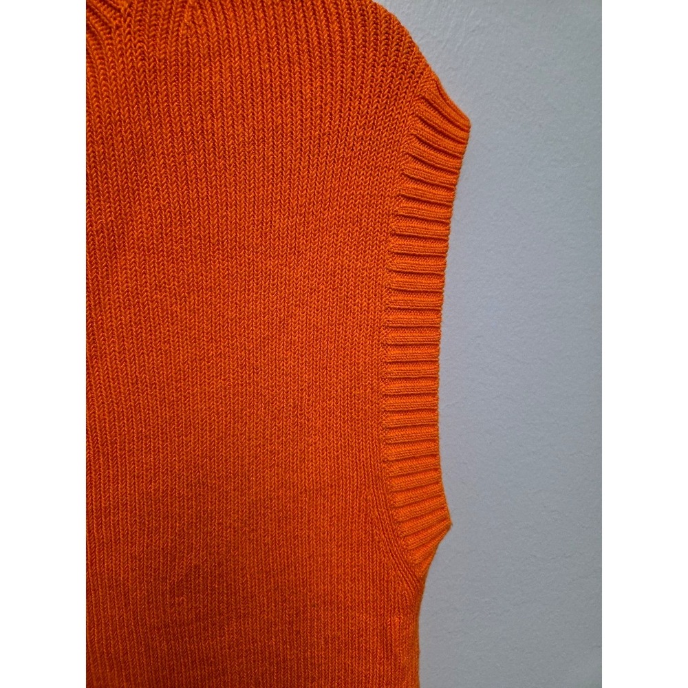 Anthropologie Maeve Sweater Vest Womens Medium Orange Sleeveless‎ Ribbed Knit - Picture 5 of 5